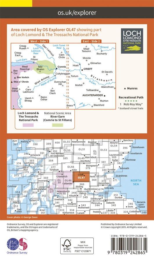 Explorer OL47 Creiff, Comrie & Glen Artney Map