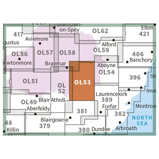 Explorer OL53 Lochnagar, Glen Muick & Glen Clova Map