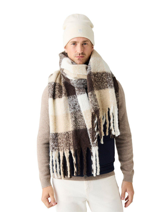 Unisex Fringe Scarf - Brown