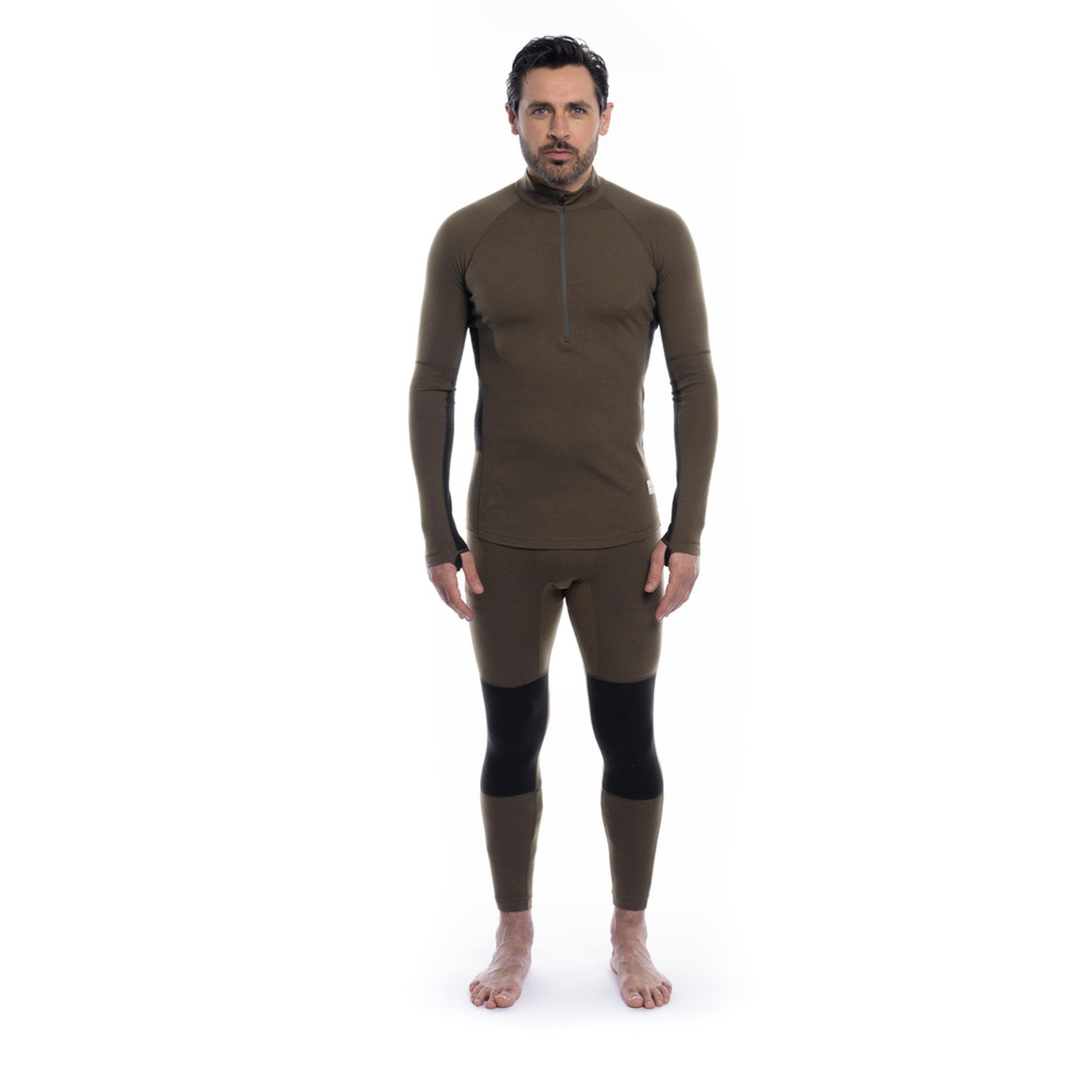Men's Flatiron 185 Quarter Zip - Deep Olive/Black