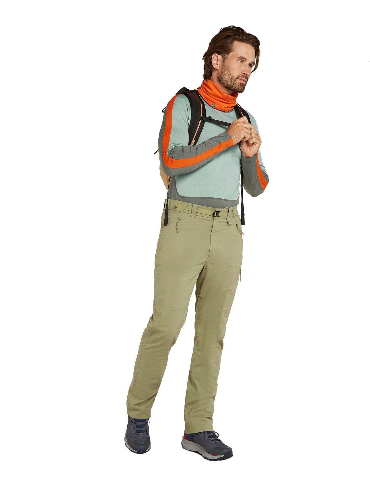 Men's Merino 200 Sonebula Long Sleeve Crewe Thermal Top - Grey/ Green