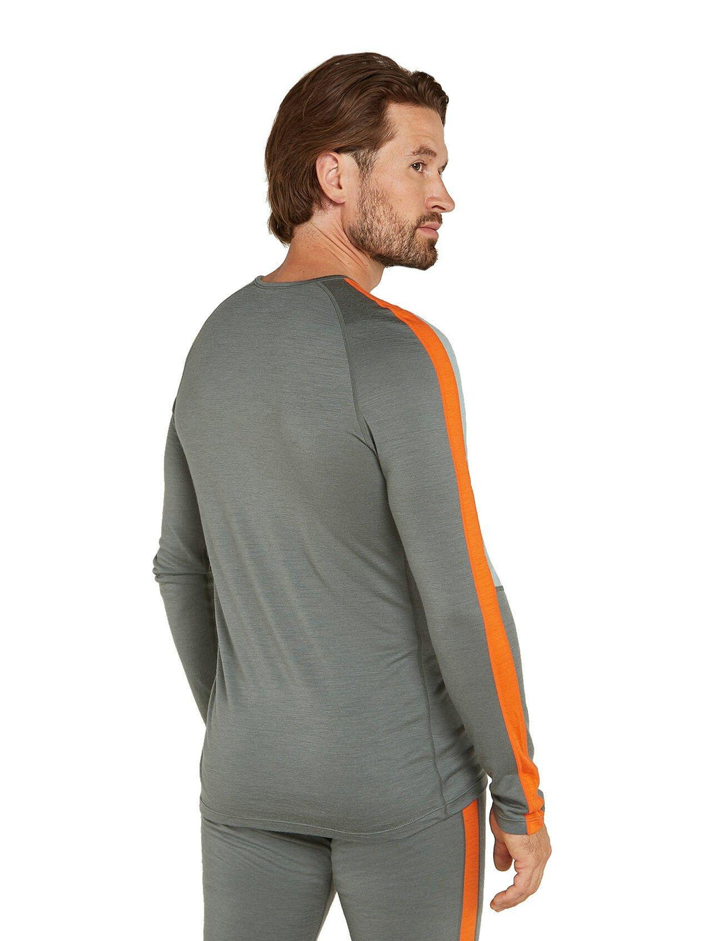 Men's Merino 200 Sonebula Long Sleeve Crewe Thermal Top - Grey/ Green