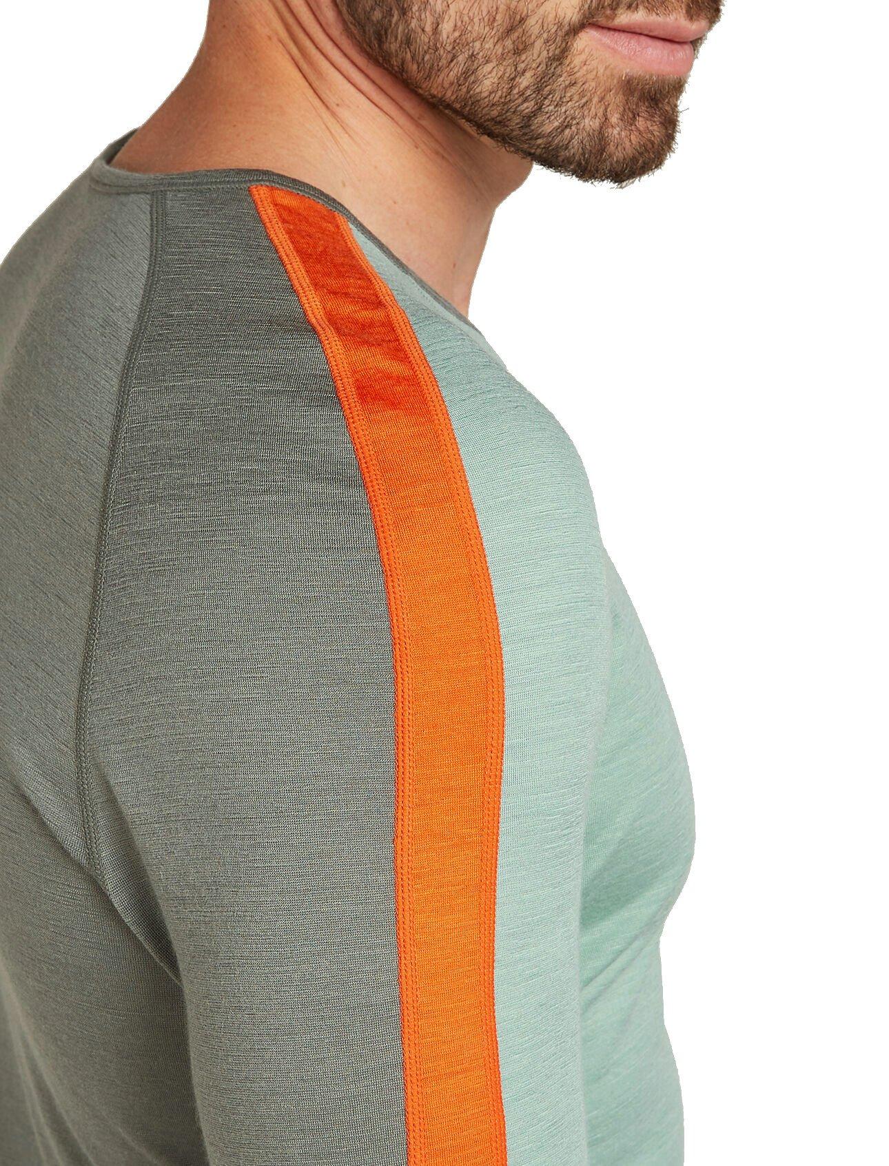 Men's Merino 200 Sonebula Long Sleeve Crewe Thermal Top - Grey/ Green