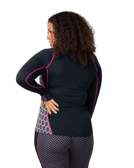 Women's Lekker 1/2 Zip Base Layer Top - Navy