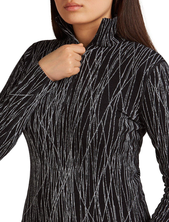 Women's Merino Vertex 260 Long-Sleeve 1/2 Zip Thermal Top - Delta Lines / Black