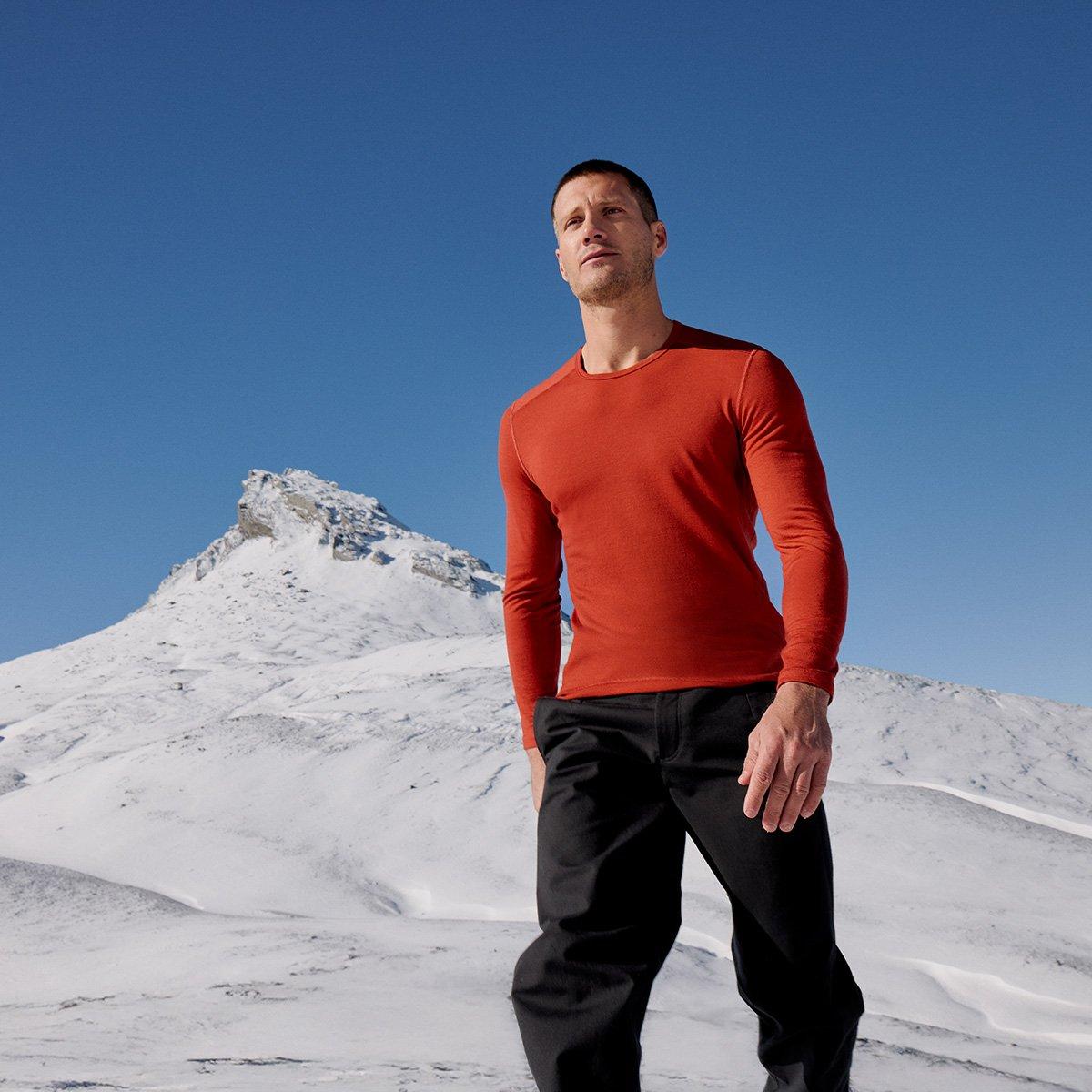 Men's 200 Oasis Long-Sleeve Crewe Thermal Top - Red