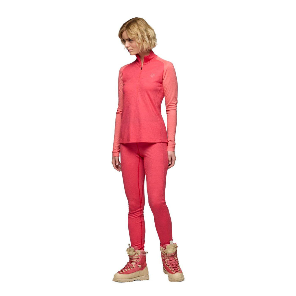Women's Femund PureUll Zip Neck Base Layer - Pink