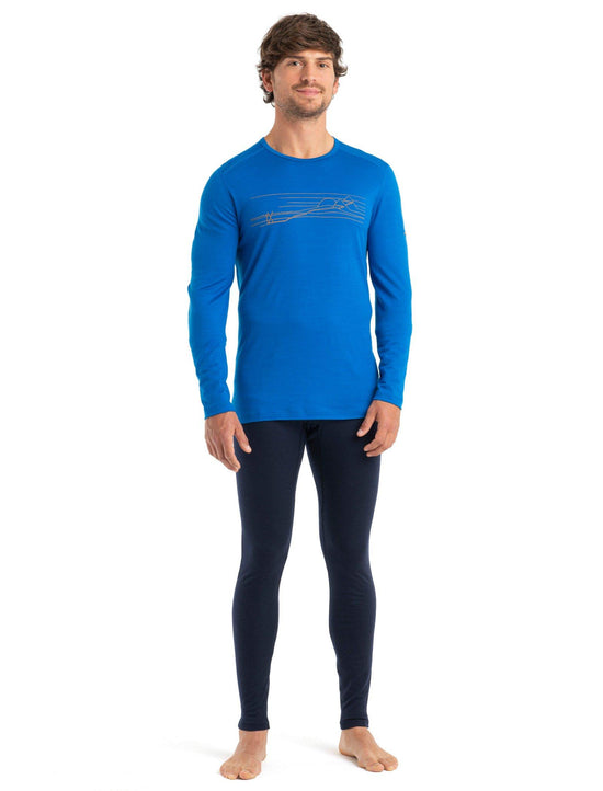 Men's 200 Oasis LS Crewe Ski Stripes - Blue