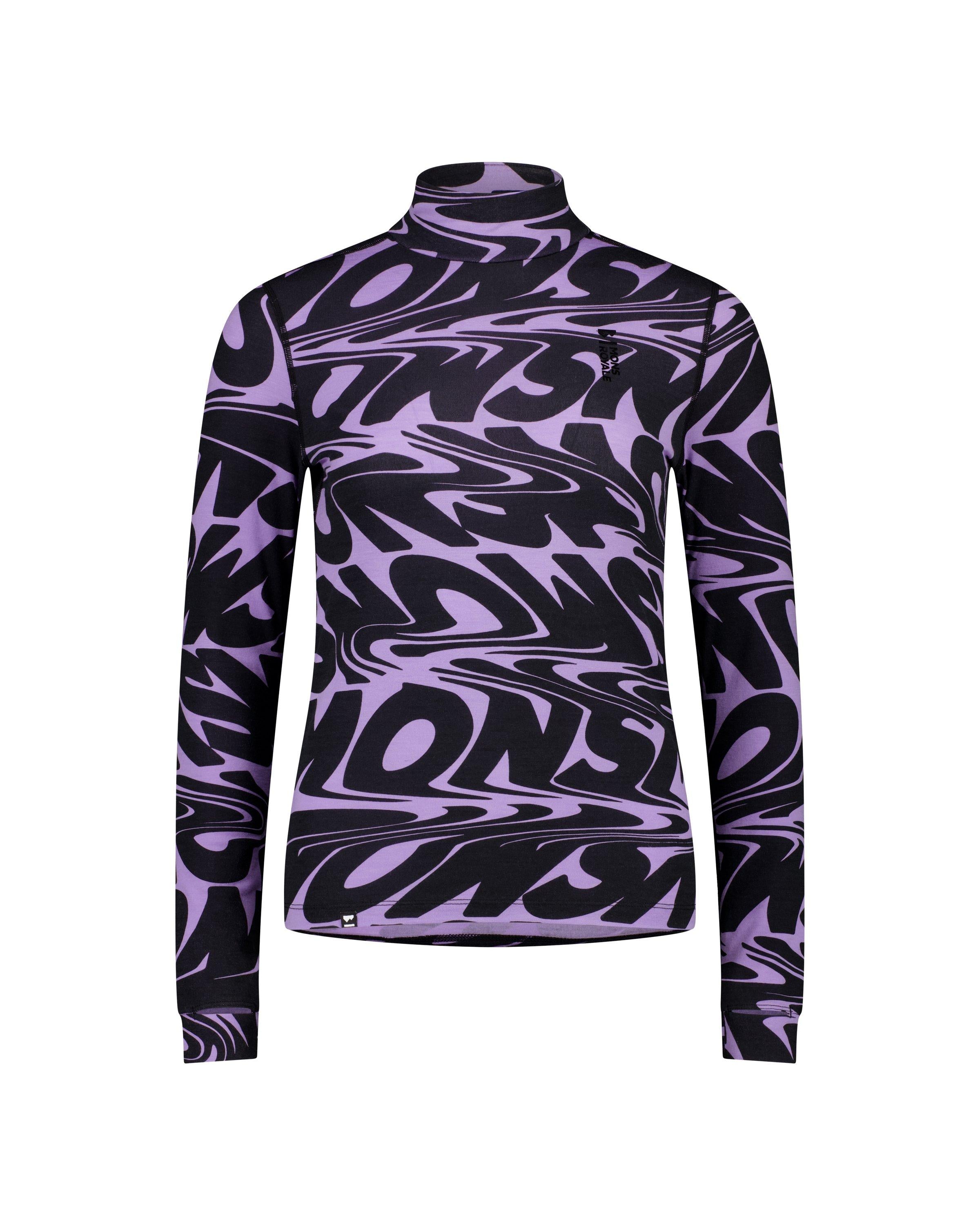 Women's Cascade 200 Flex Mock Neck Base Layer - Black / Purple