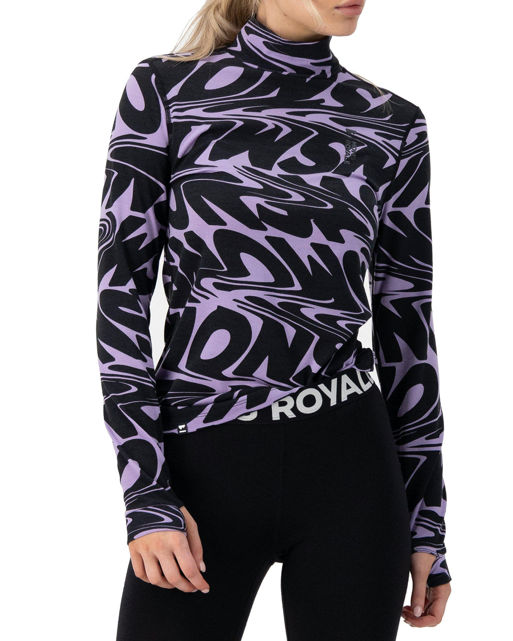 Women's Cascade 200 Flex Mock Neck Base Layer - Black / Purple