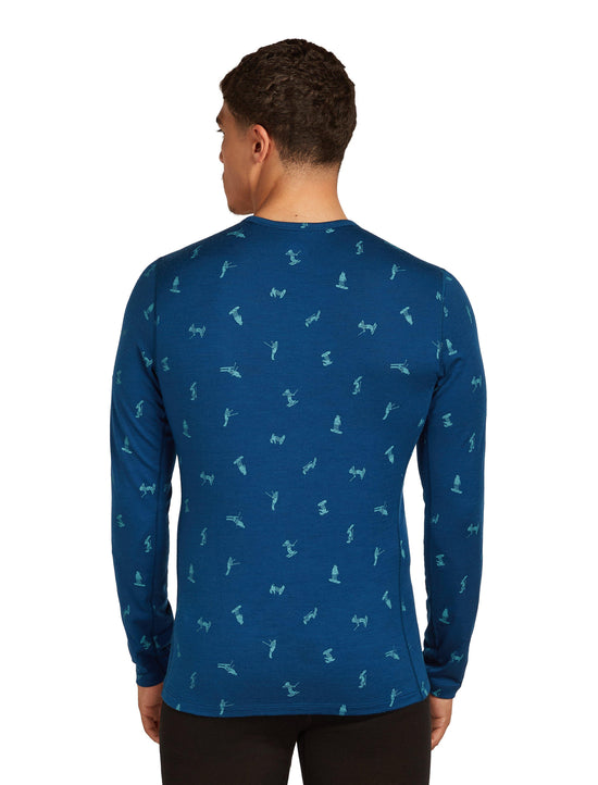 Men's 200 Oasis Long Sleeve Crewe Snow Day - Blue