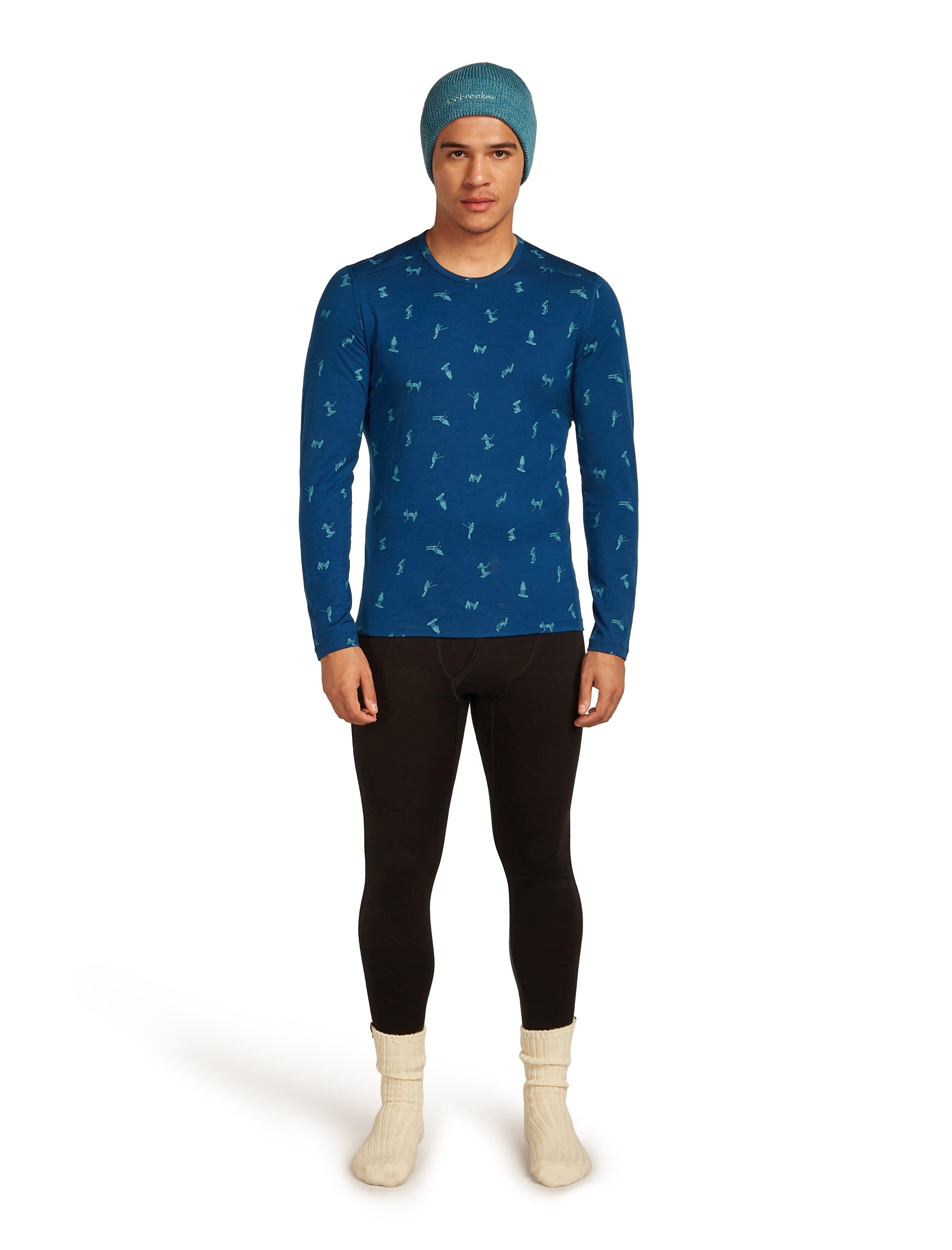 Men's 200 Oasis Long Sleeve Crewe Snow Day - Blue