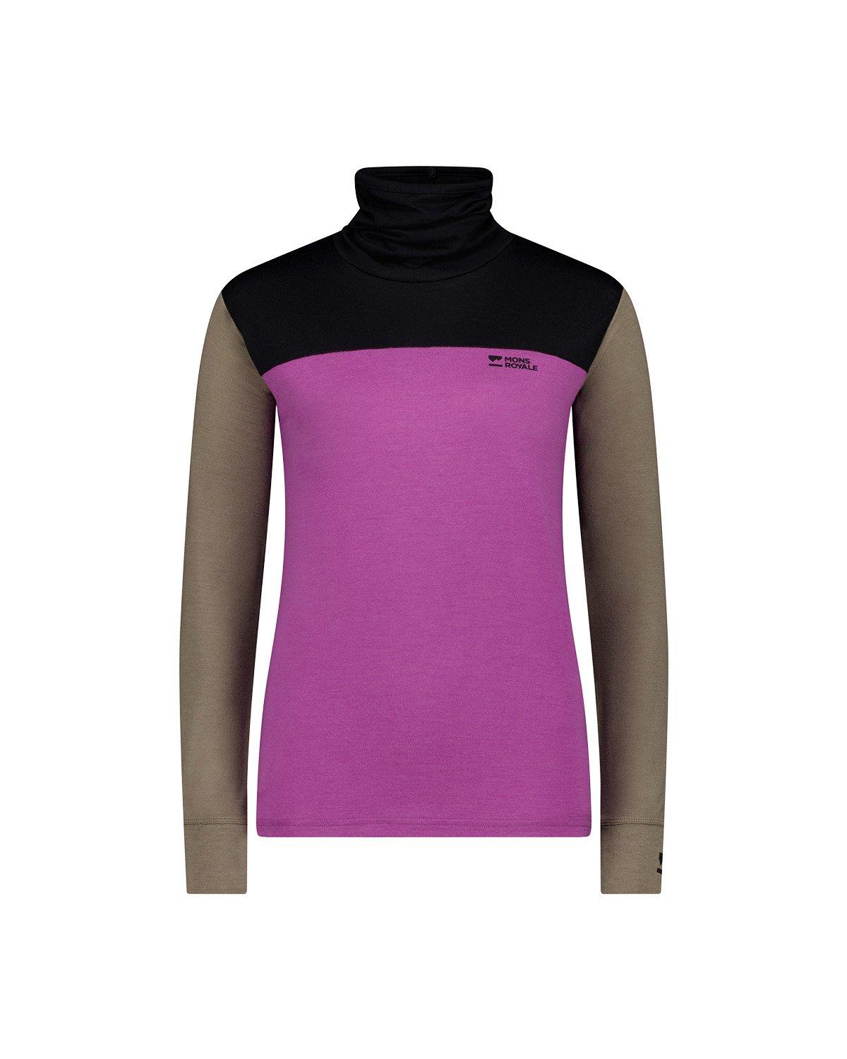 Women's Yotei BF High Neck Base Layer Top - Purple / Brown