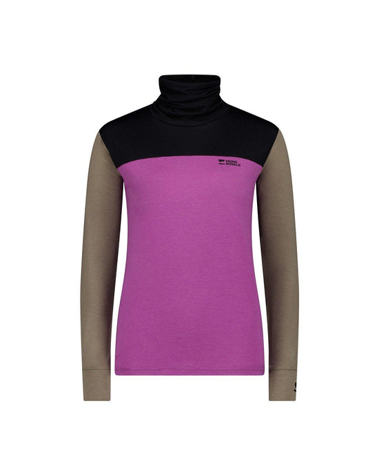 Women's Yotei BF High Neck Base Layer Top - Purple / Brown