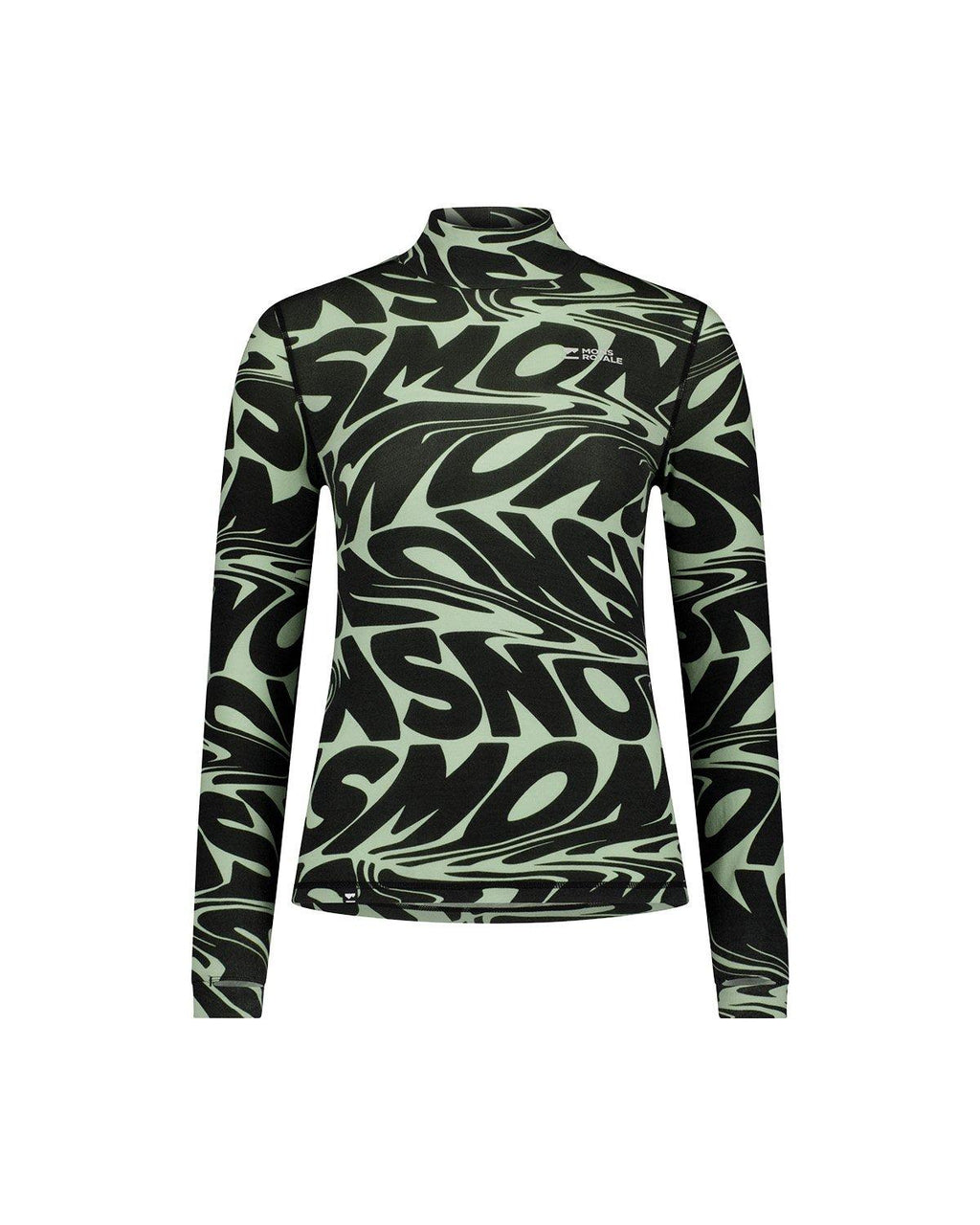 Women's Cascade 200 Flex Mock Neck Base Layer Top - Black / Green