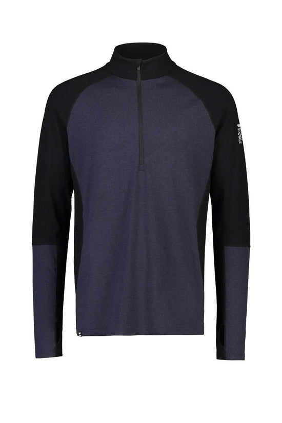 Men's Olympus Merino 1/2 Zip Base Layer Top - Black / Grey
