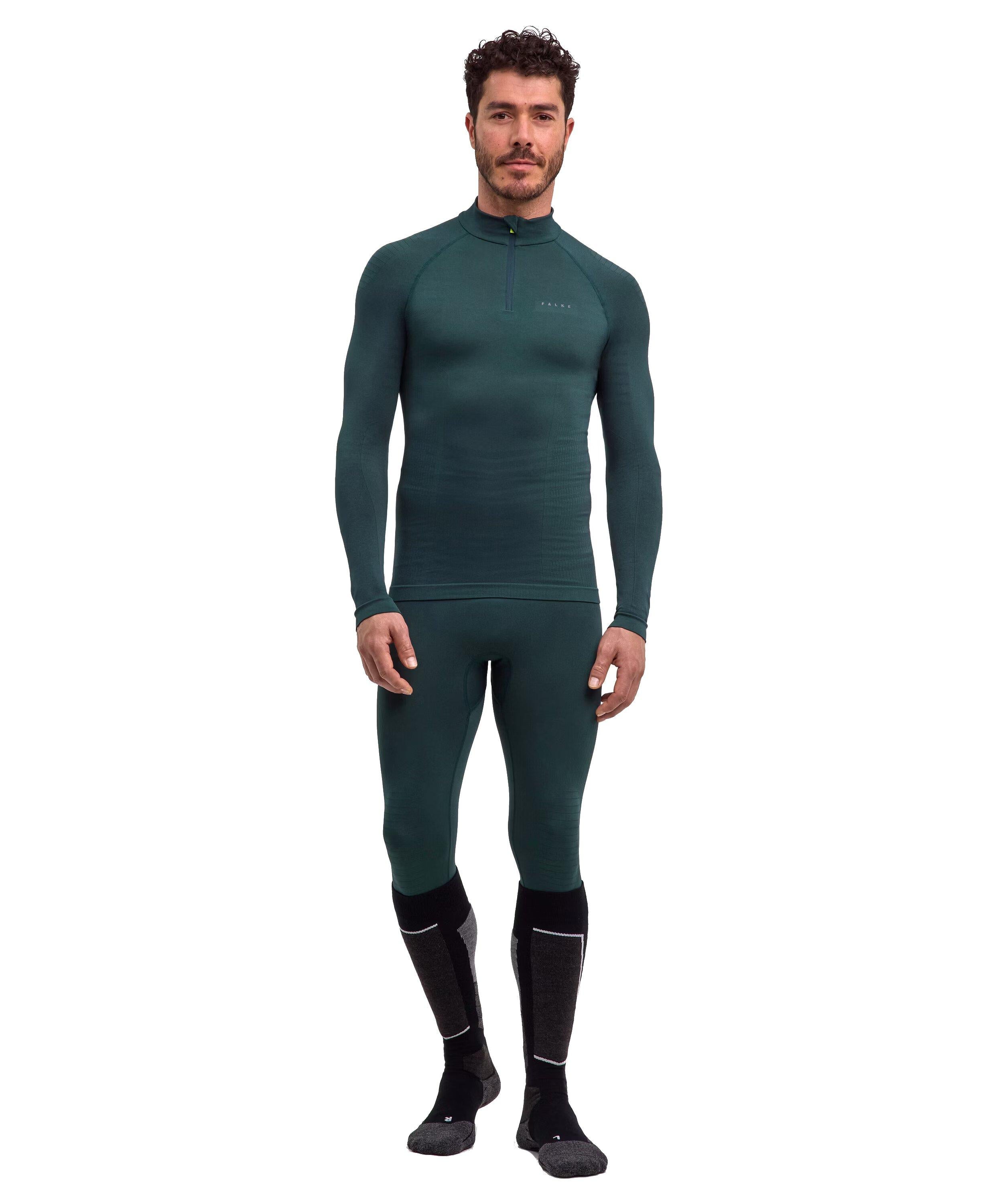 Men's Max Warm Zip Neck Long-Sleeve Top - Green