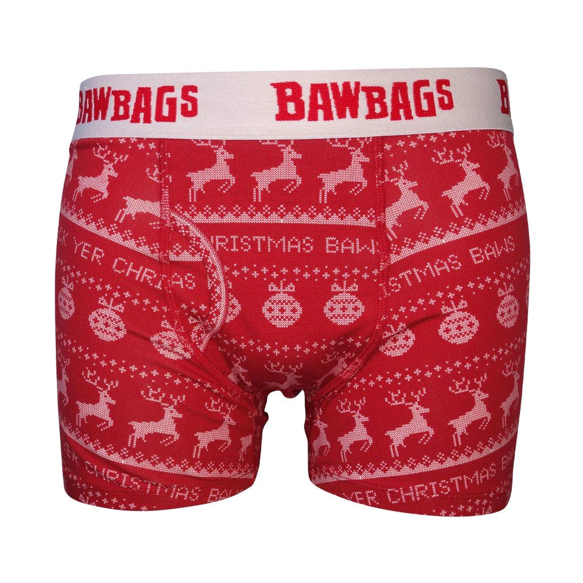 Men's Christmas Baws Cotton Boxers - Red