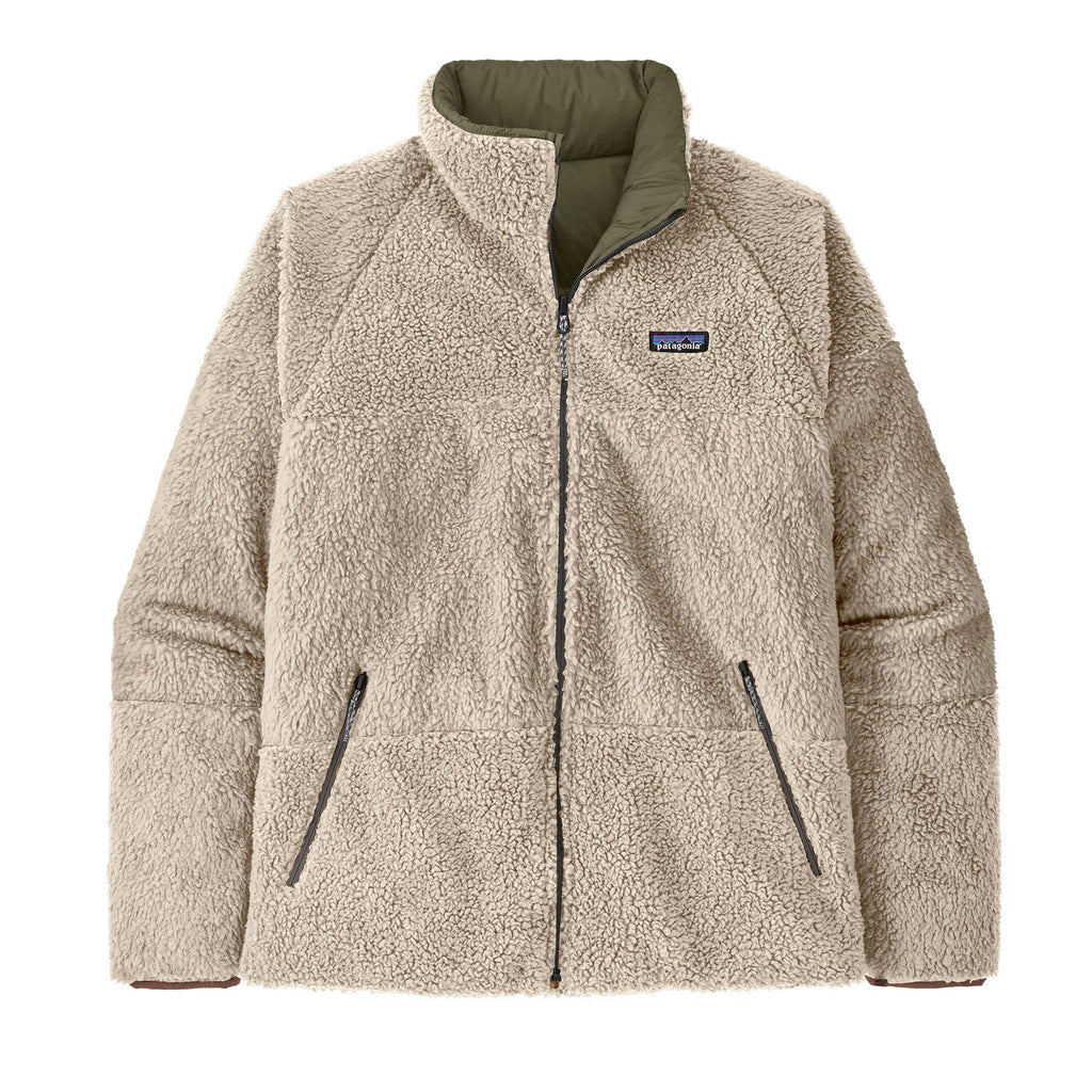 Men's Reversible Silent Down Fleece Jacket - Green / Cream