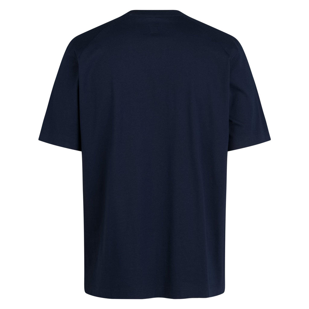 Men's Cotton Large Logo T-Shirt - Navy/ Pink