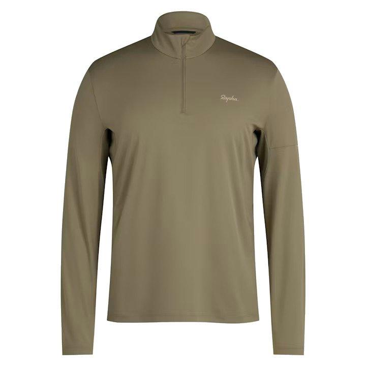 Rapha Men's Active Knit Long-Sleeve 1/2 Zip - Green | Tiso