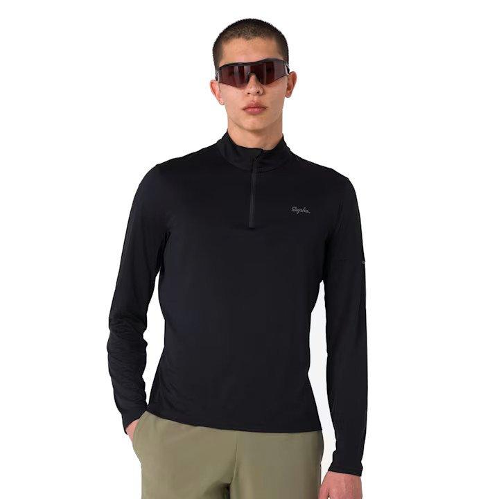 Men's Active Knit Long-Sleeve 1/2 Zip - Black