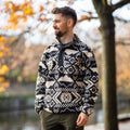 Men's Helvetia II Printed 1/2 Snap Fleece - Black