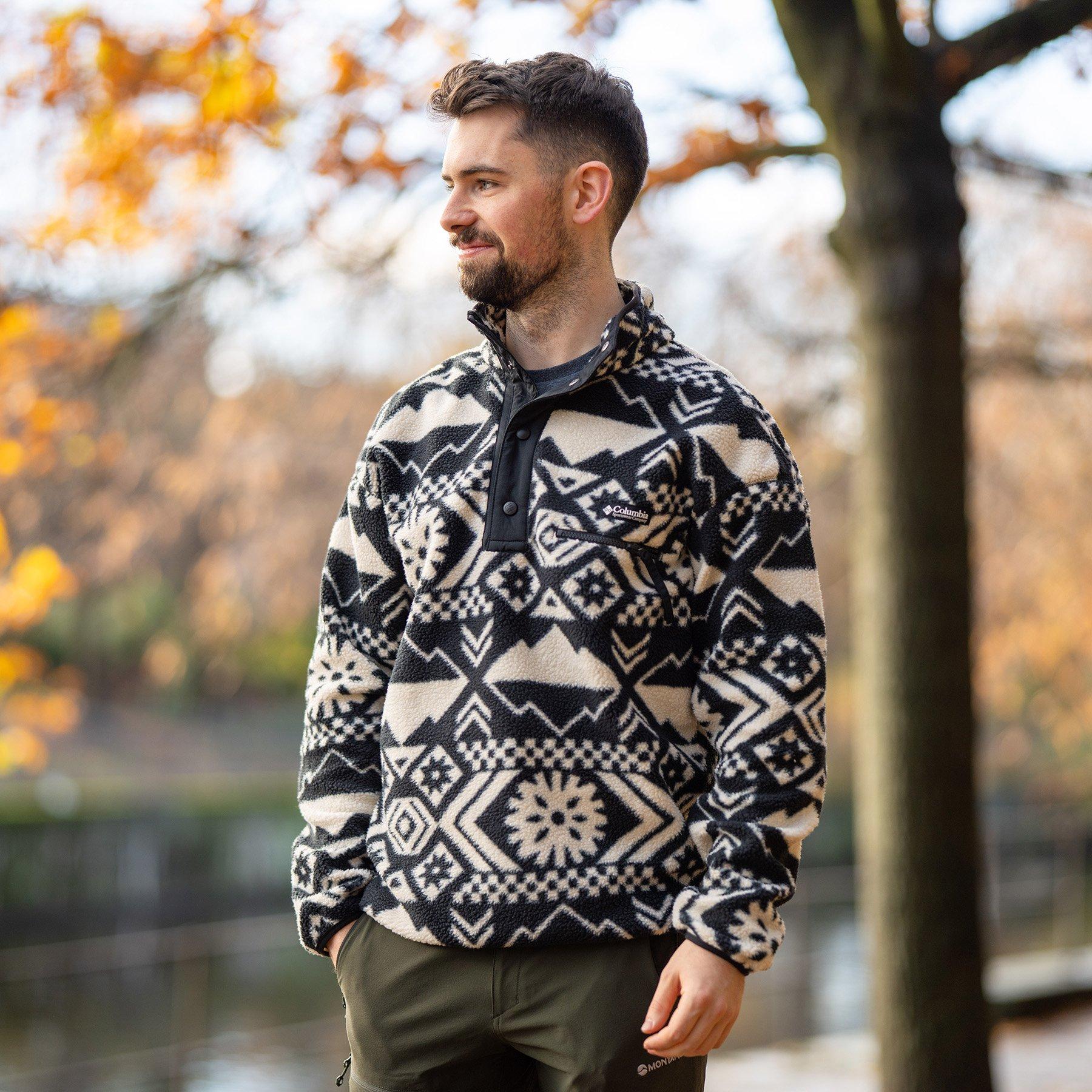 Men's Helvetia II Printed 1/2 Snap Fleece - Black