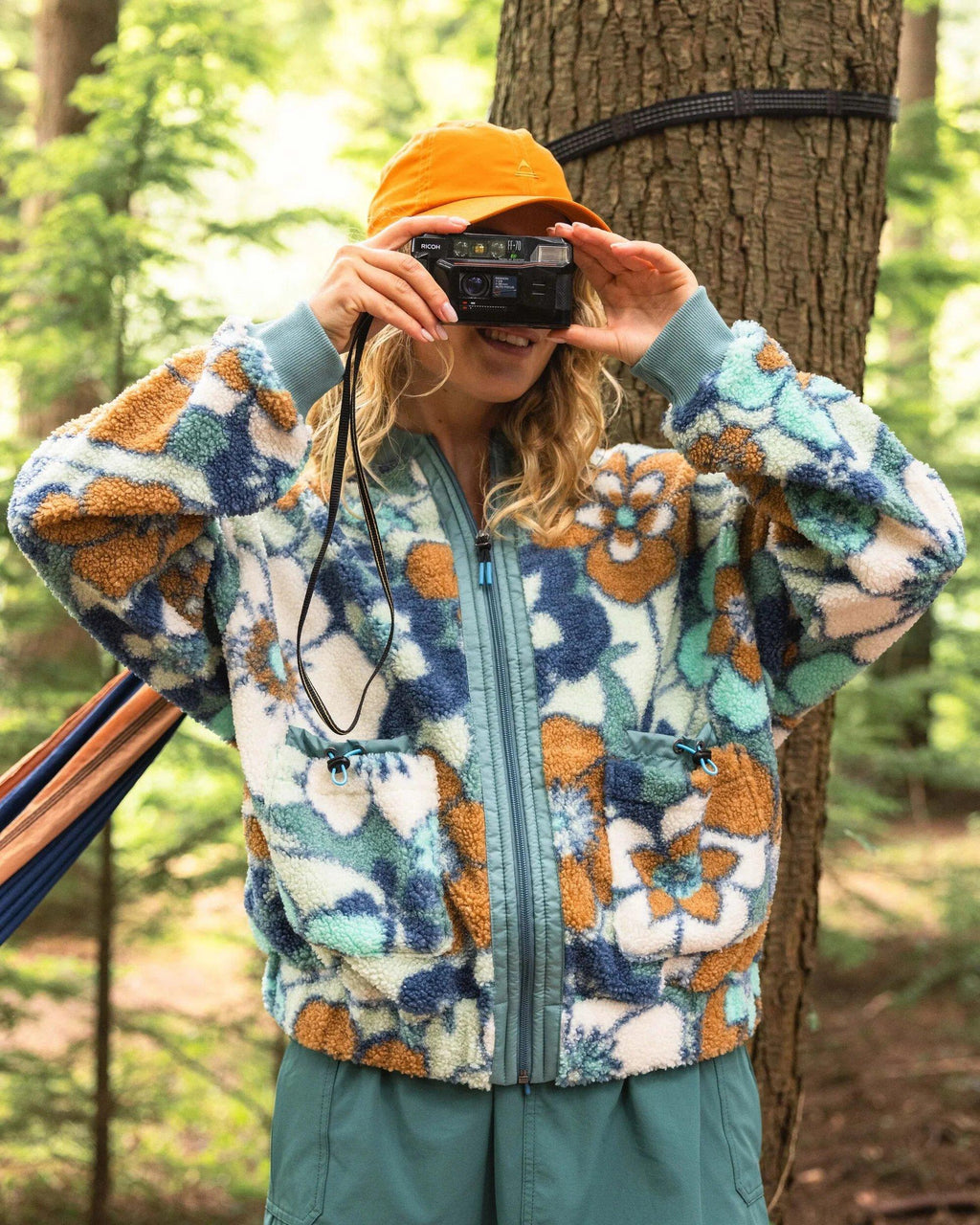 Women's Lucia Full Zip Fleece - Blue / Orange