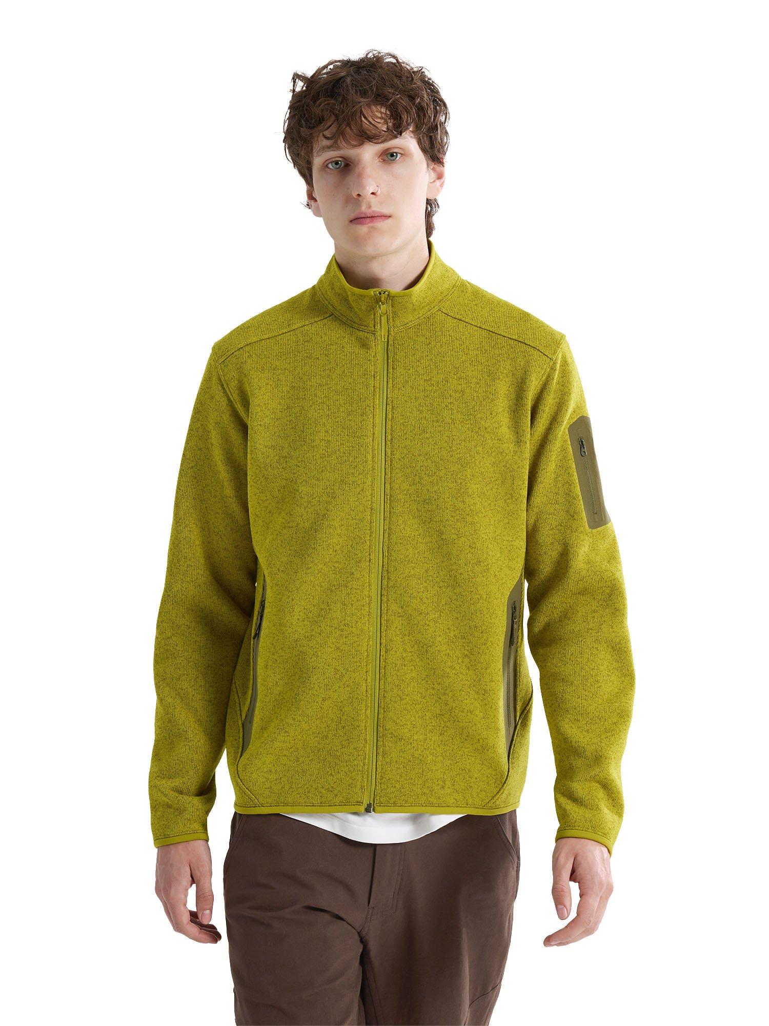 Men's Covert Cardigan - Olive Moss Heather