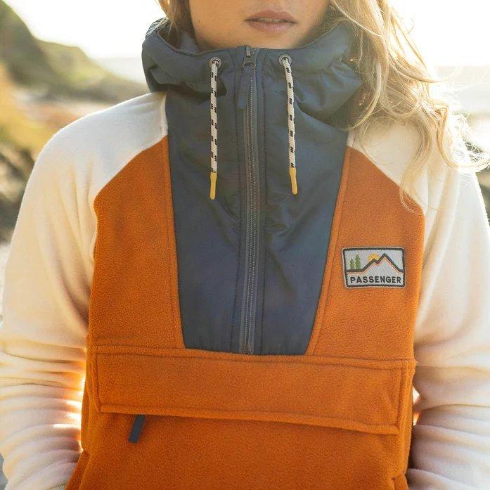Women's Alexander Hooded 1/2 Zip Fleece - Sunrise Orange