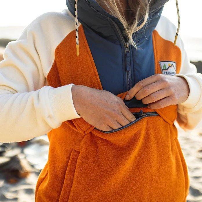 Women's Alexander Hooded 1/2 Zip Fleece - Sunrise Orange