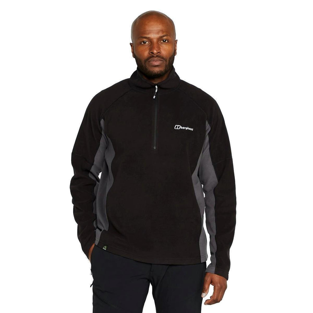 Men's Hartsop 1/2 Zip Fleece - Jet Black / Grey Pinstripe