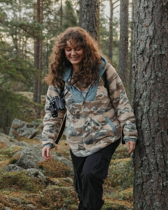 Women's Beaumont Sherpa Hooded Fleece - Cream / Blue