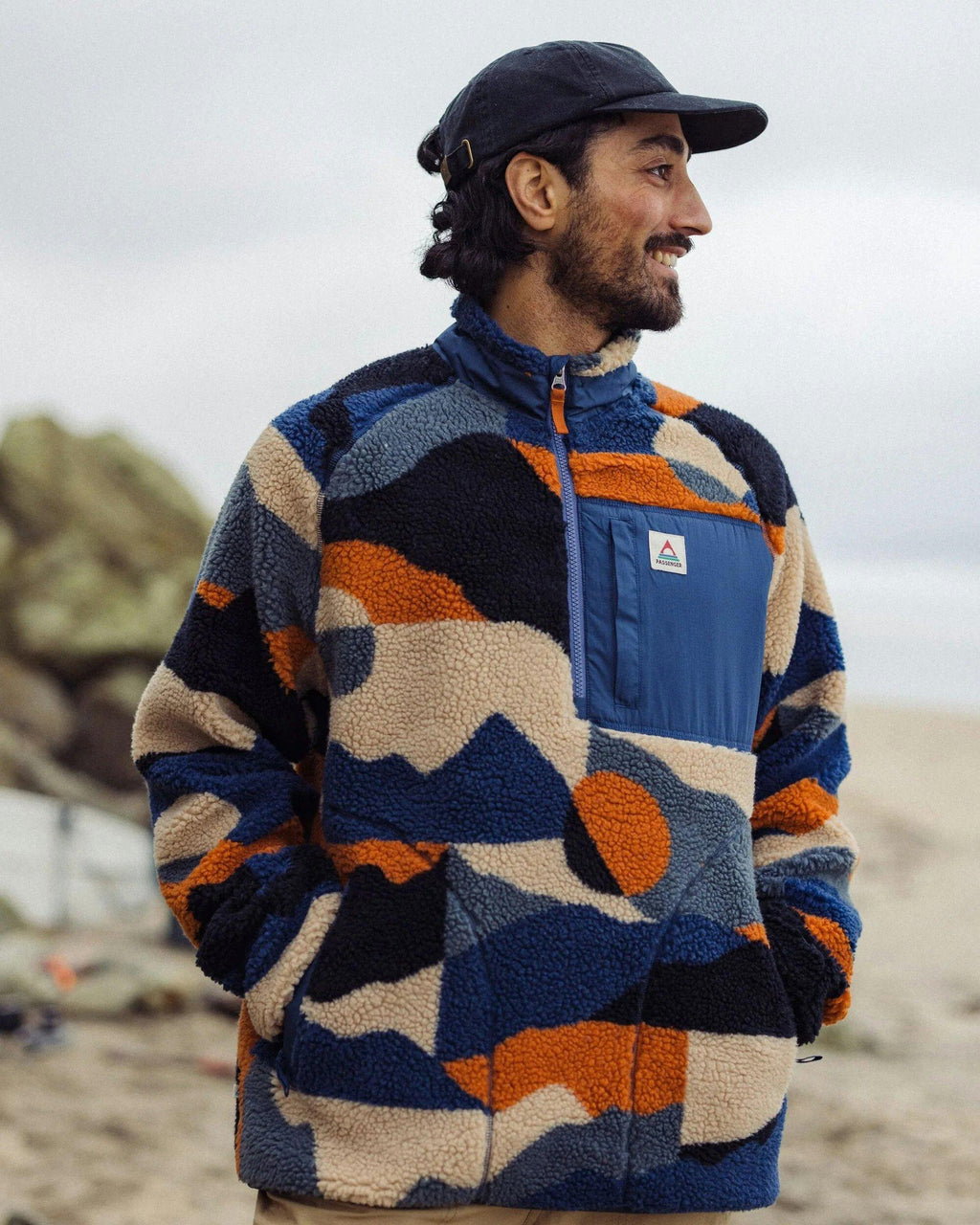 Men's Offroad Sherpa 1/2 Zip Fleece - Blue