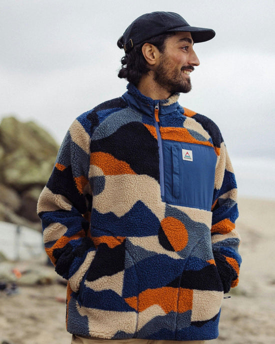 Men's Offroad Sherpa 1/2 Zip Fleece - Blue