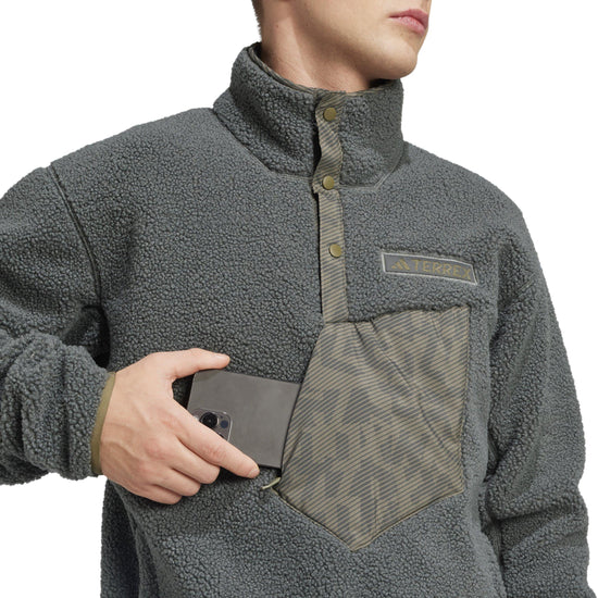 Men's Xploric Fleece Pullover - Green / Grey