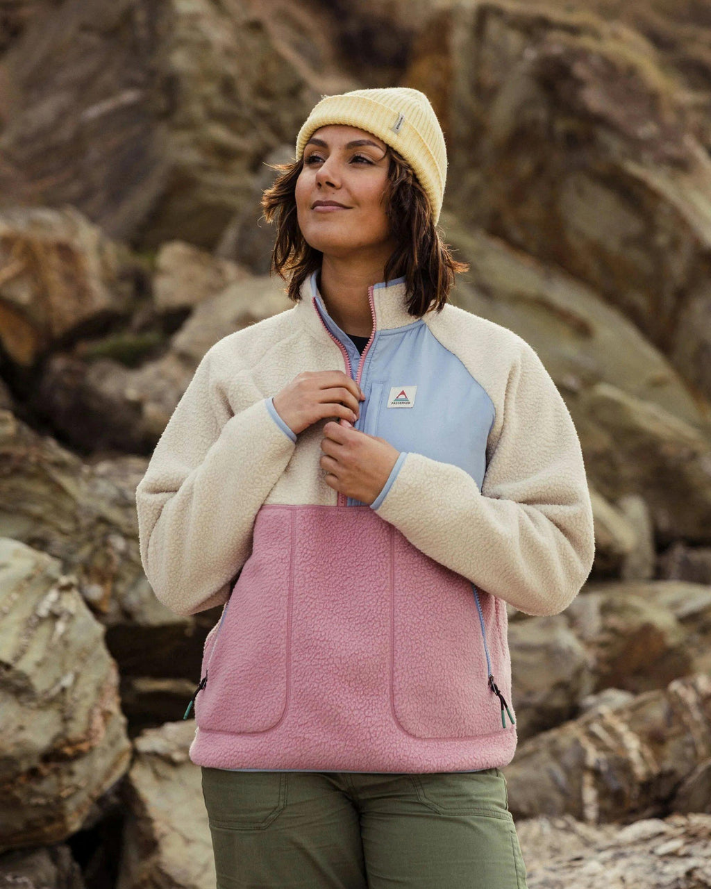 Women's Home 1/2 Zip Sherpa Fleece - Cream