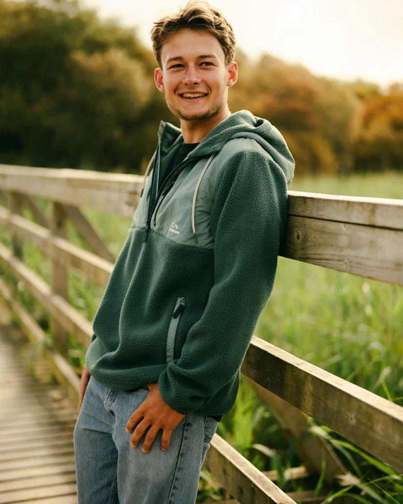 Men's Polar Hybrid 1/4 Zip Fleece - Green