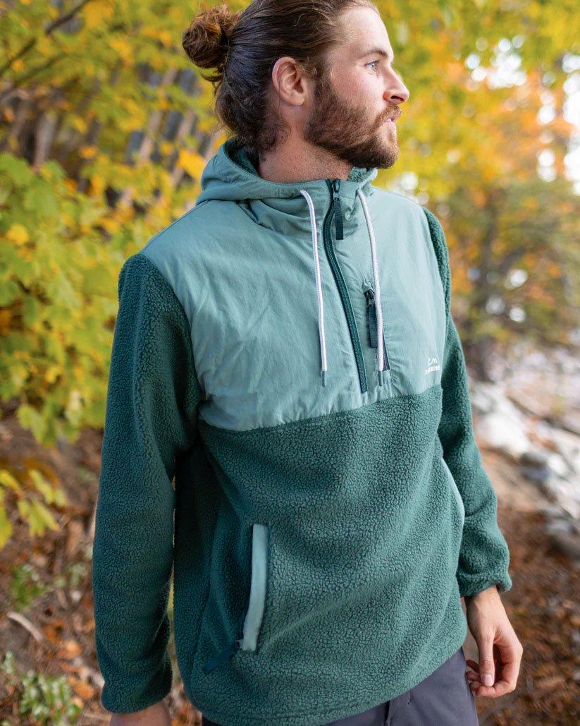 Men's Polar Hybrid 1/4 Zip Fleece - Green