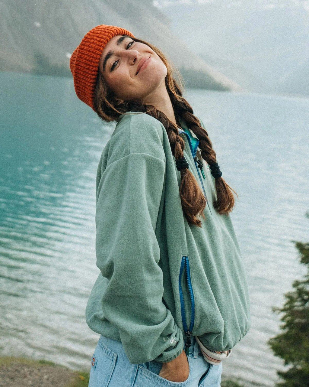 Women's Ayla Micro Polartec 1/2 Zip Fleece - Green