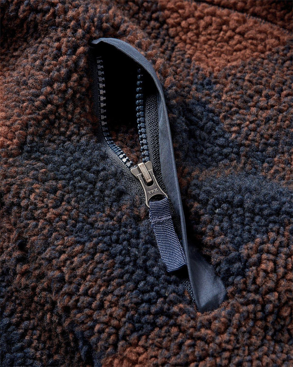 Men's Offroad Sherpa 1/2 Zip Fleece - Navy / Brown