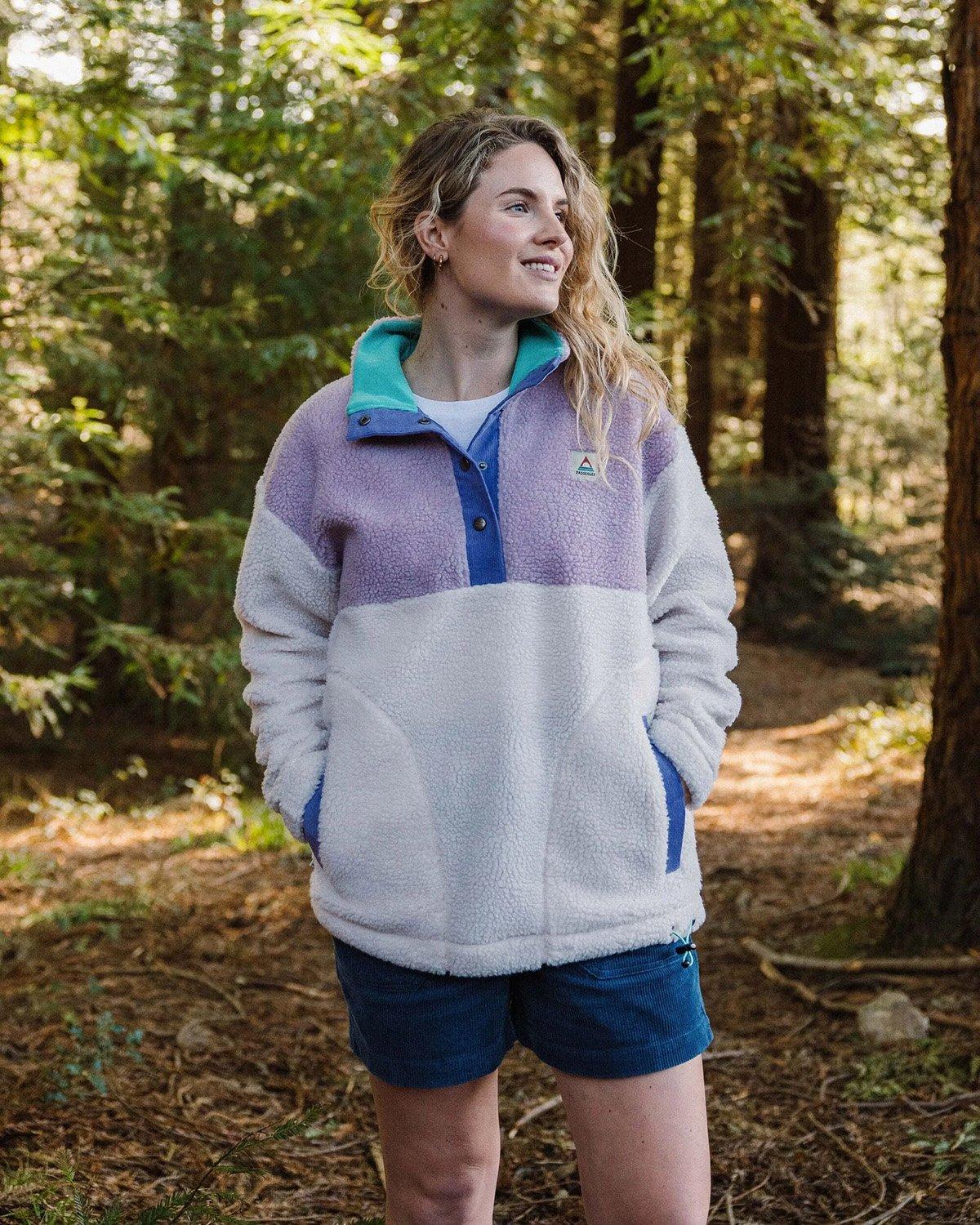 Women's Create 1/2 Snap Sherpa Fleece - Purple / White