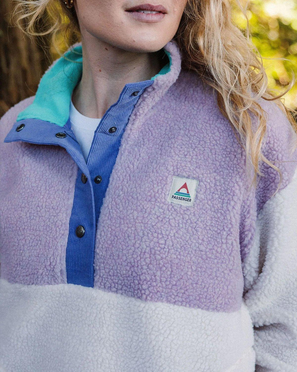 Women's Create 1/2 Snap Sherpa Fleece - Purple / White