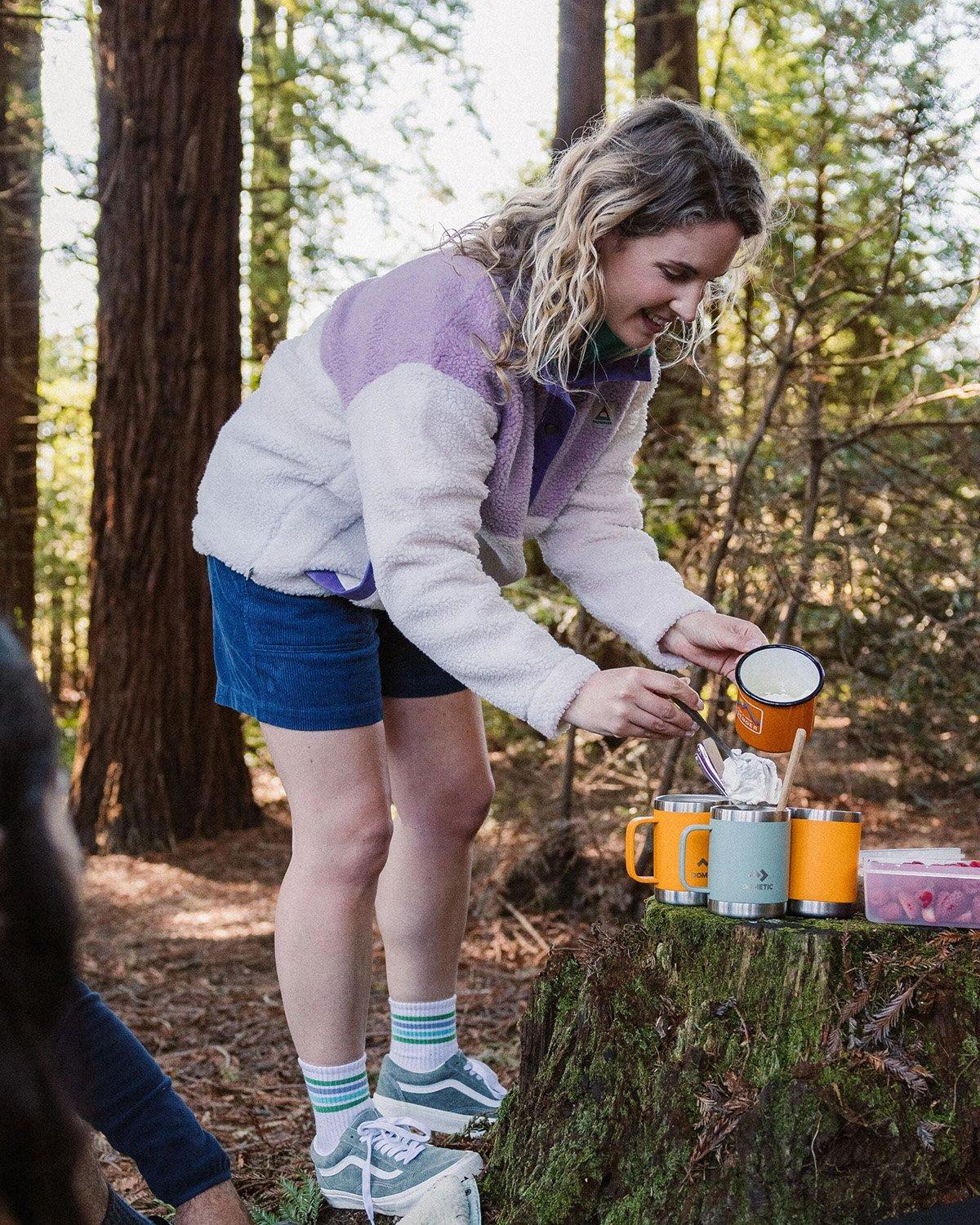 Women's Create 1/2 Snap Sherpa Fleece - Purple / White