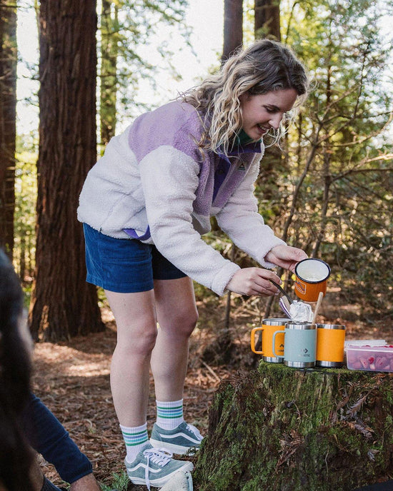 Women's Create 1/2 Snap Sherpa Fleece - Purple / White
