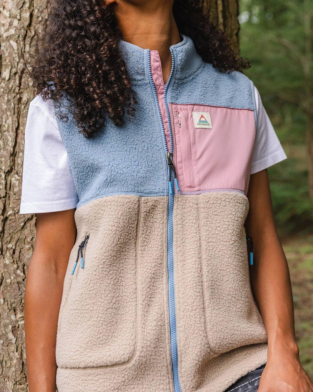 Women's Fairbanks Sherpa Gilet - Blue / Cream