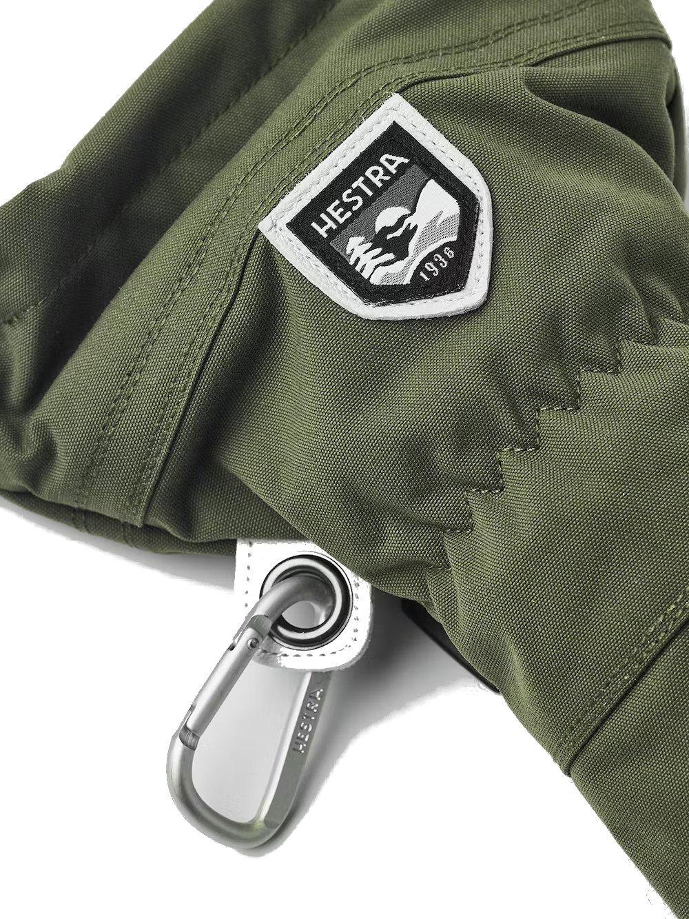Men's Army Leather Heli Ski Gloves - Olive