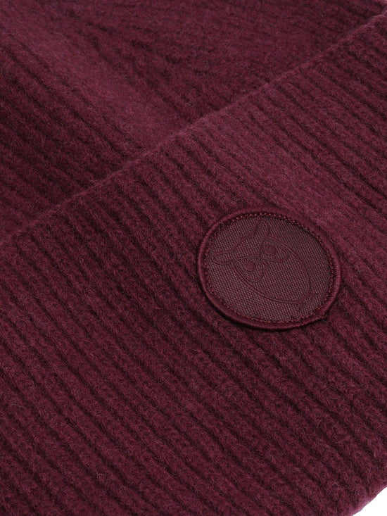 Unisex Lambswool Chunky Rib Beanie - Purple