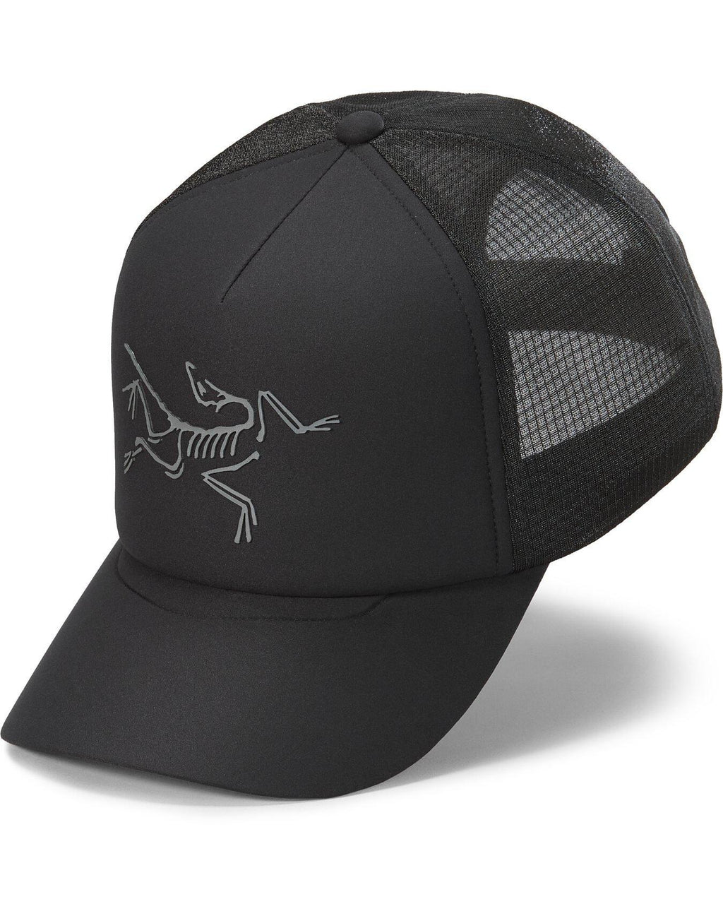 Unisex Bird Trucker Curved Hat - Black